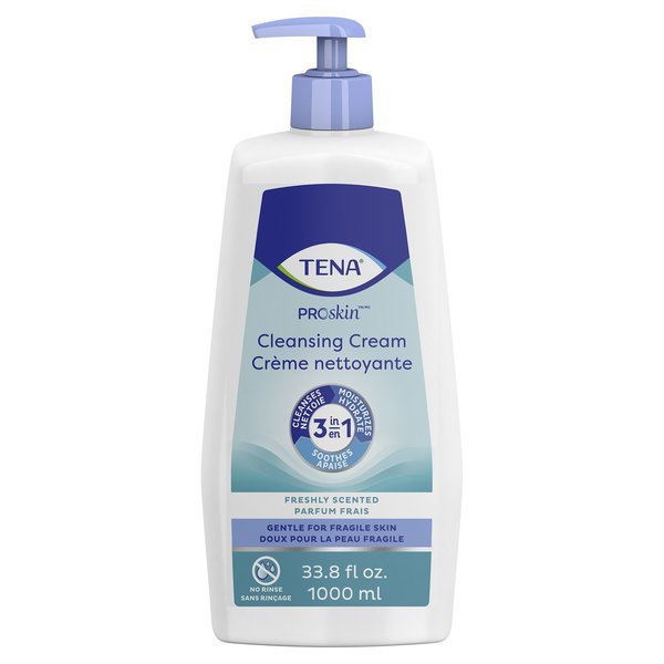 Tena Cream Rinse-Free Body Wash Pump Bottle Mild Scent 33.8 oz. 64435